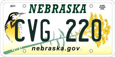 NE license plate CVG220