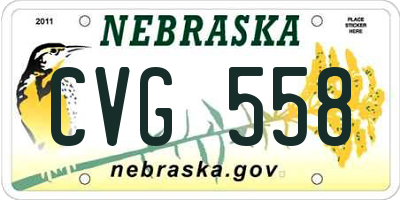 NE license plate CVG558