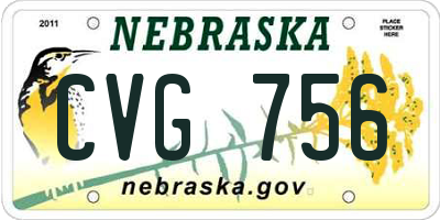 NE license plate CVG756