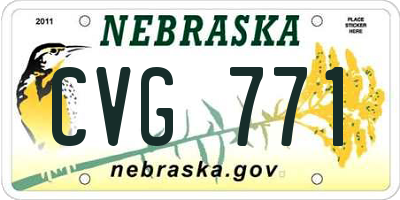 NE license plate CVG771