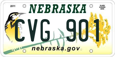 NE license plate CVG901