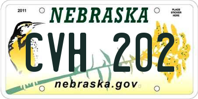 NE license plate CVH202