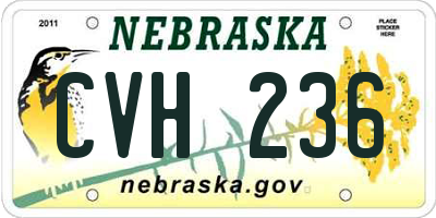 NE license plate CVH236