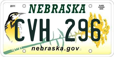 NE license plate CVH296