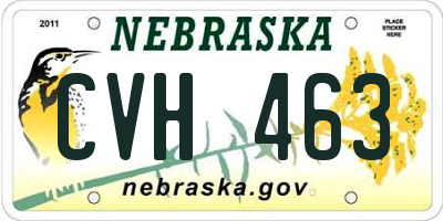 NE license plate CVH463