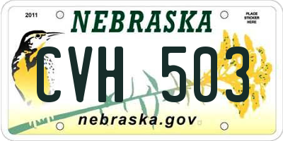 NE license plate CVH503