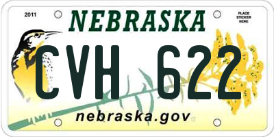 NE license plate CVH622