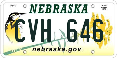 NE license plate CVH646