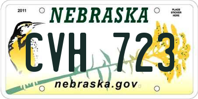 NE license plate CVH723