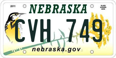 NE license plate CVH749