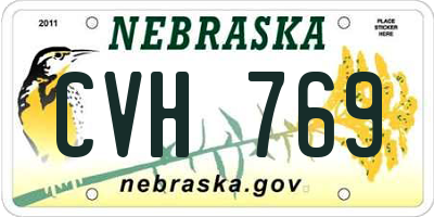 NE license plate CVH769