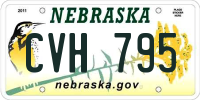NE license plate CVH795