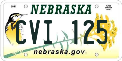 NE license plate CVI125