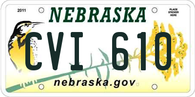 NE license plate CVI610