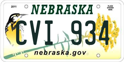 NE license plate CVI934