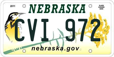 NE license plate CVI972