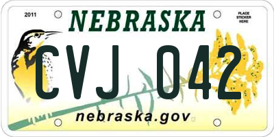 NE license plate CVJ042