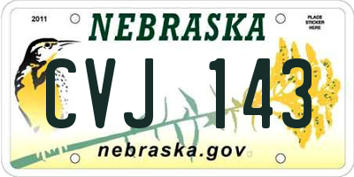 NE license plate CVJ143