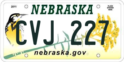 NE license plate CVJ227