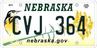 NE license plate CVJ364