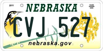 NE license plate CVJ527