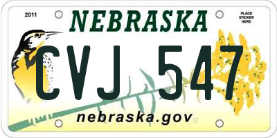 NE license plate CVJ547