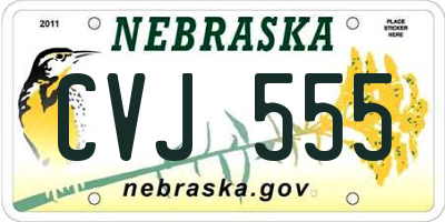 NE license plate CVJ555