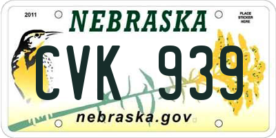 NE license plate CVK939