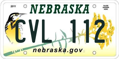 NE license plate CVL112