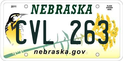 NE license plate CVL263