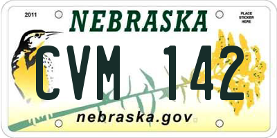 NE license plate CVM142