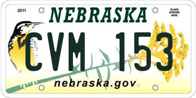 NE license plate CVM153