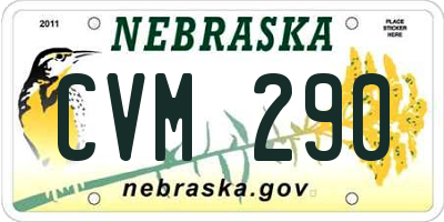 NE license plate CVM290