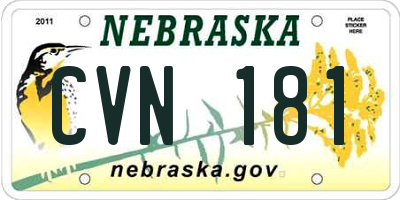 NE license plate CVN181