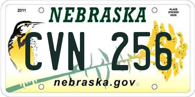 NE license plate CVN256