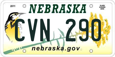 NE license plate CVN290