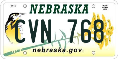 NE license plate CVN768