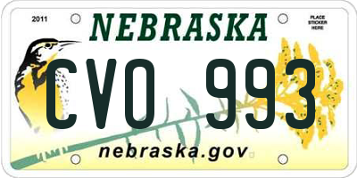 NE license plate CVO993