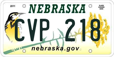 NE license plate CVP218