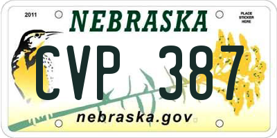 NE license plate CVP387