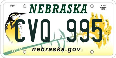 NE license plate CVQ995