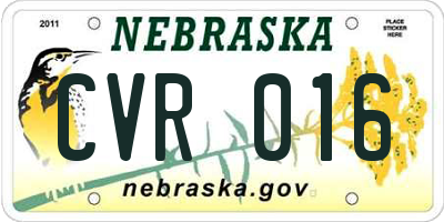 NE license plate CVR016