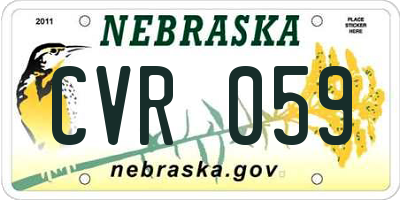 NE license plate CVR059