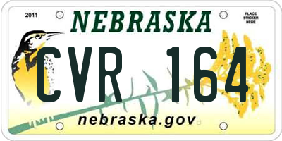 NE license plate CVR164