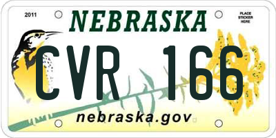 NE license plate CVR166