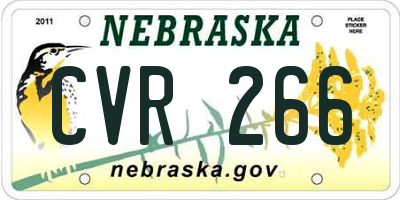NE license plate CVR266