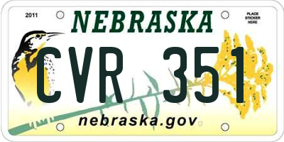 NE license plate CVR351