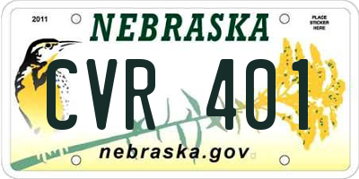 NE license plate CVR401