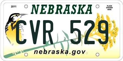 NE license plate CVR529