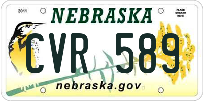 NE license plate CVR589